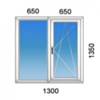 Окно KBE 1300х1350
