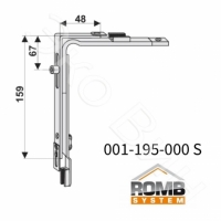 Угловая передача Romb,001-195-000 S, для окон и дверей ПВХ