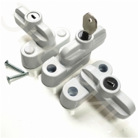 Универсальный оконный блокиратор с ключом (белый) — Детский замок и Антивзлом для ПВХ-окон - 5шт.