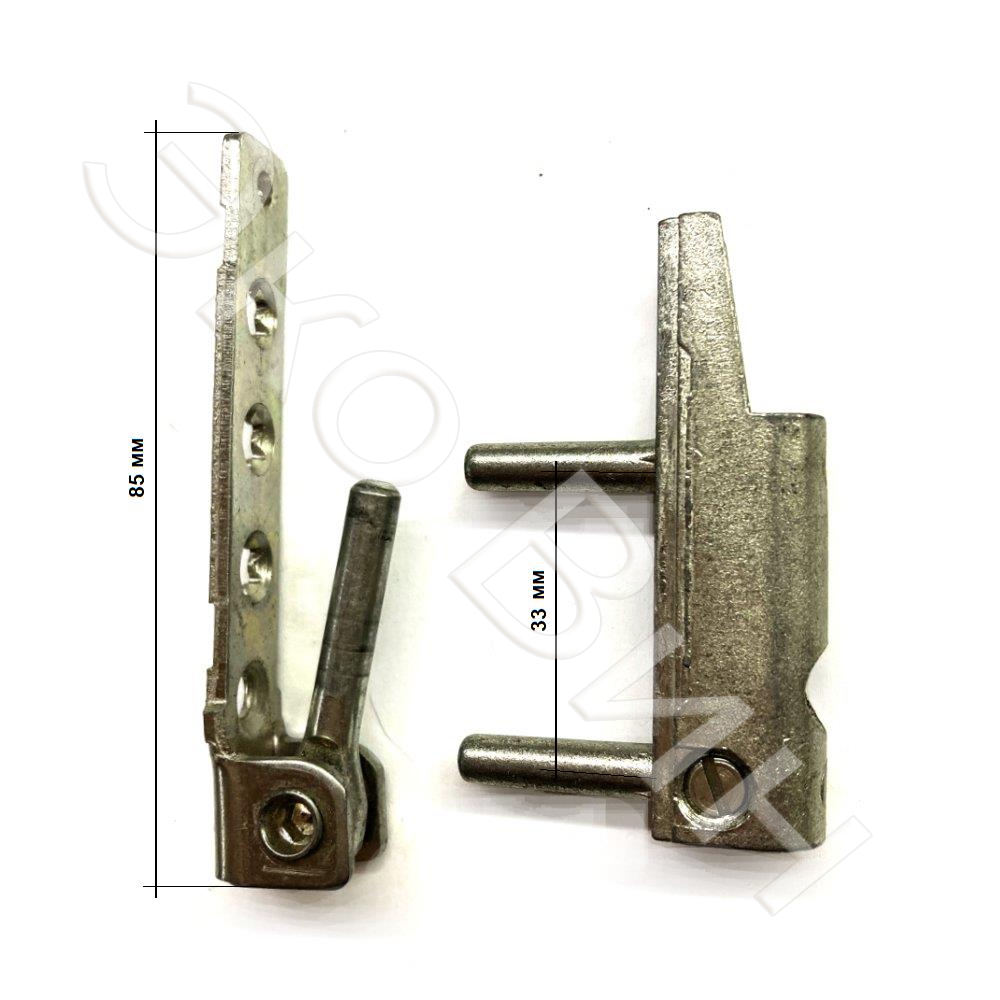 Комплект нижней петли Vorne (Турция): петля на створку и рамная опора для пластикового окна.